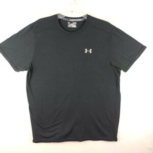 Under Armour Black H Run Athletic Fit Baseball Tee Shirt Size XL